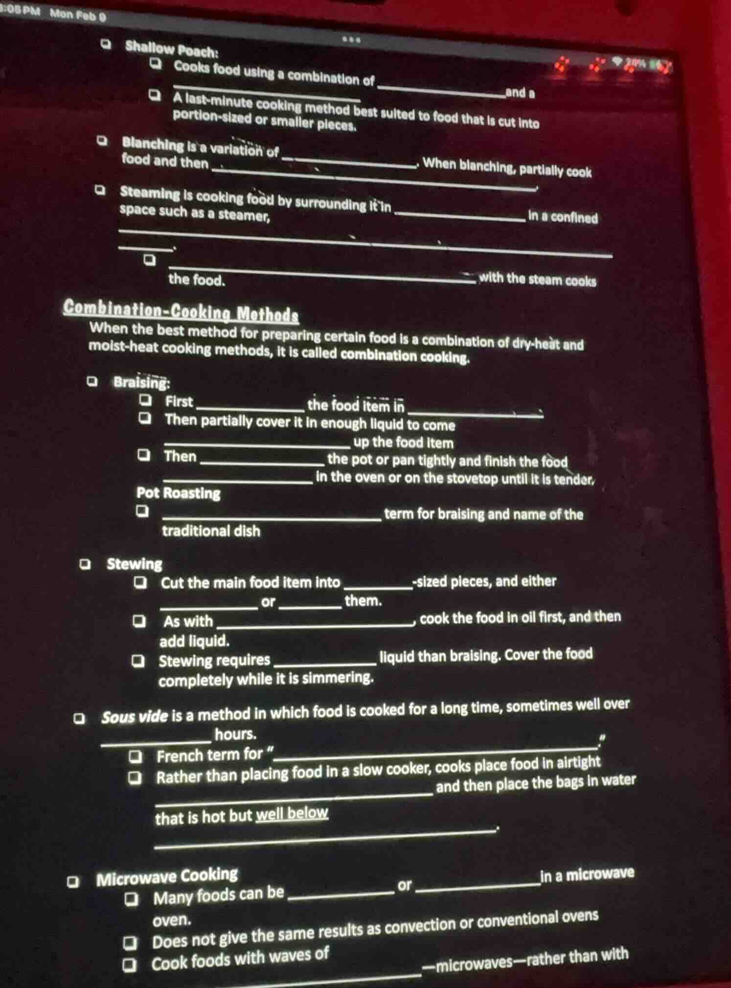 shallow poach:cooks food using a combination of _______________and aa l…