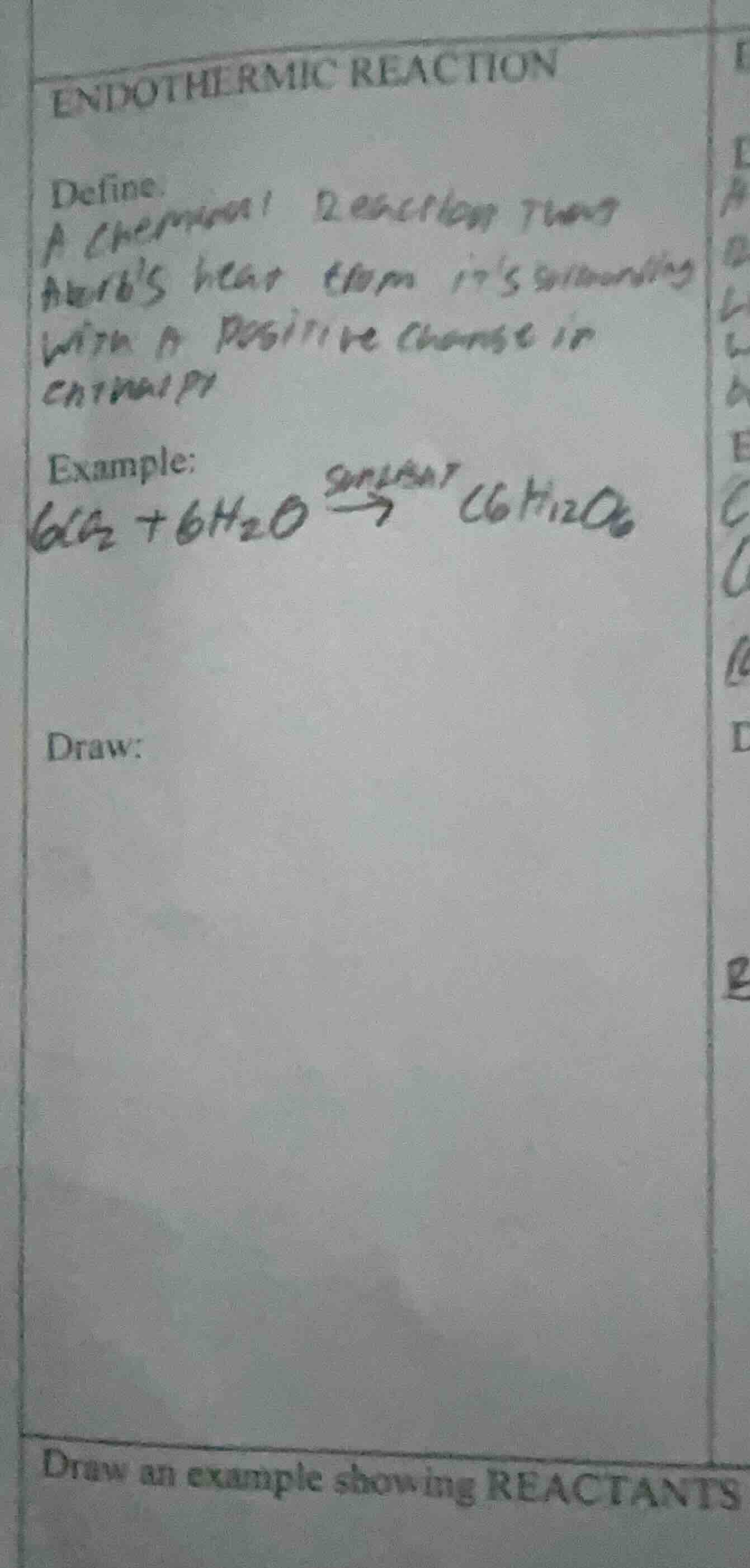 endothermic reaction define a chemical reaction that absorbs heat from …