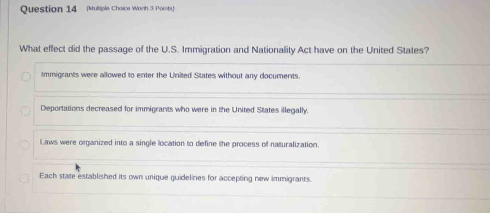 question 14 (multiple choice worth 3 points) what effect did the passag…