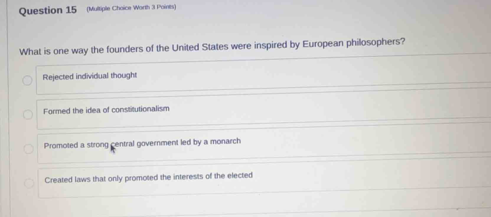 question 15 (multiple choice worth 3 points) what is one way the founde…