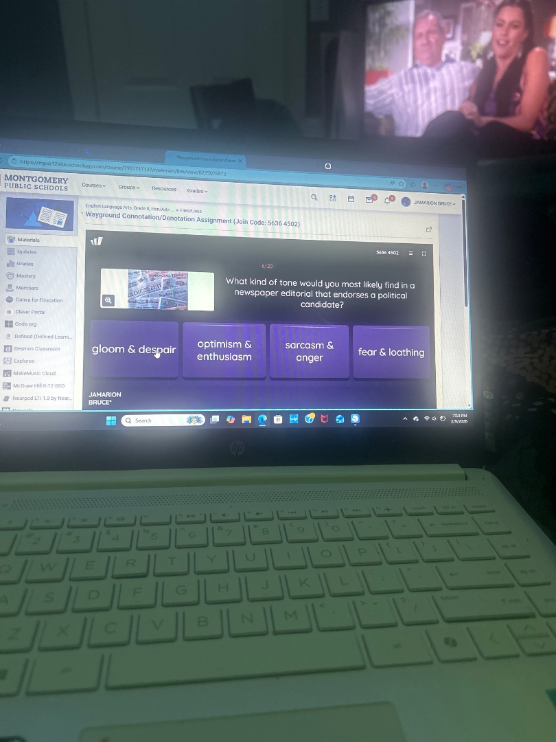 wayground connotation/denotation assignment (join code: 5636 4502) what…