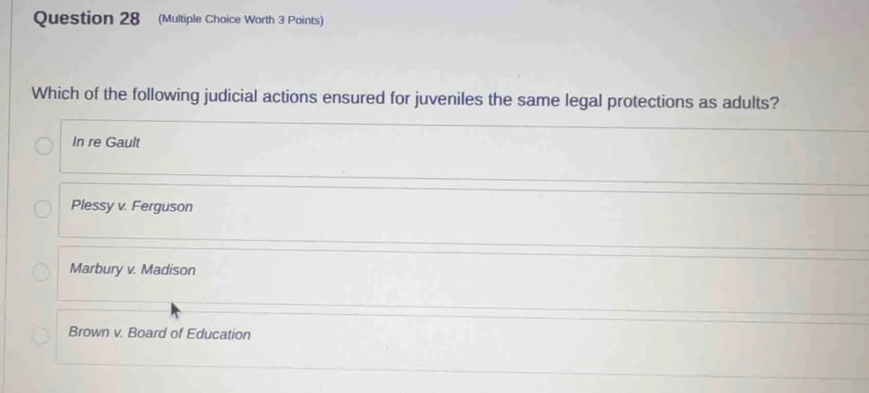 question 28 (multiple choice worth 3 points) which of the following jud…