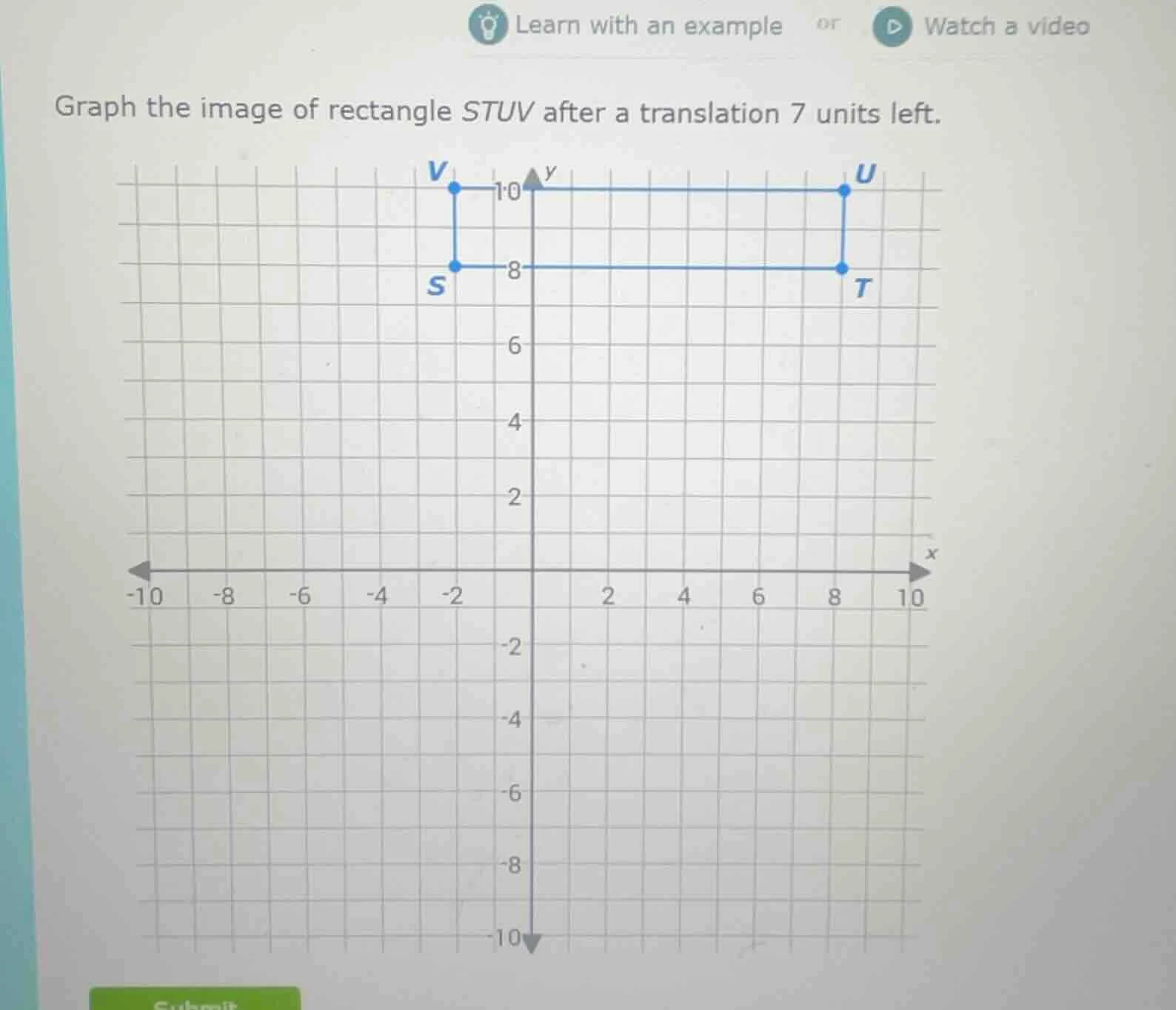 learn with an example or watch a video graph the image of rectangle stu…