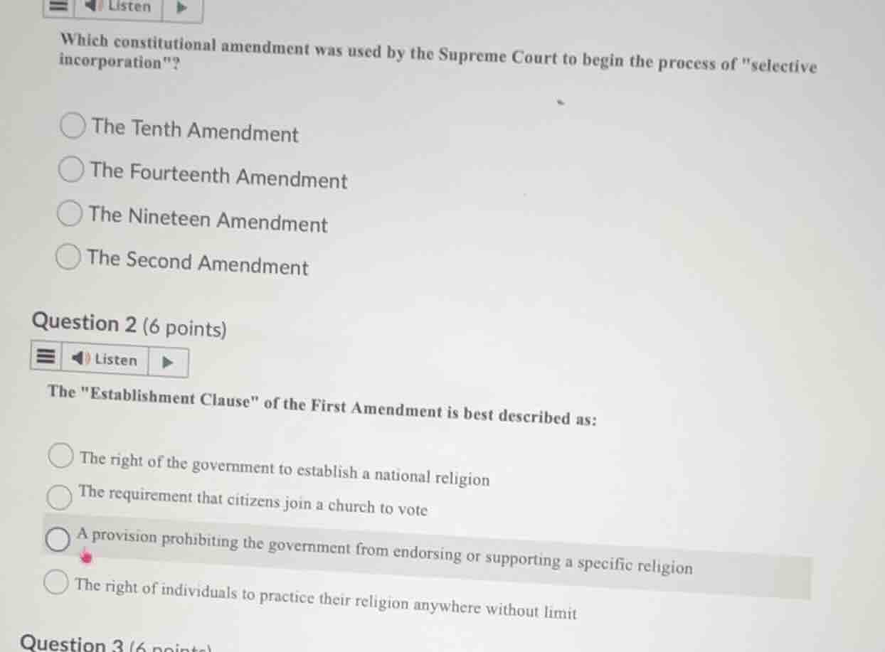 which constitutional amendment was used by the supreme court to begin t…