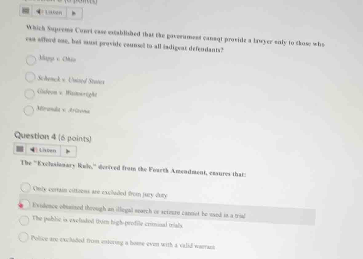 which supreme court case established that the government cannot provide…