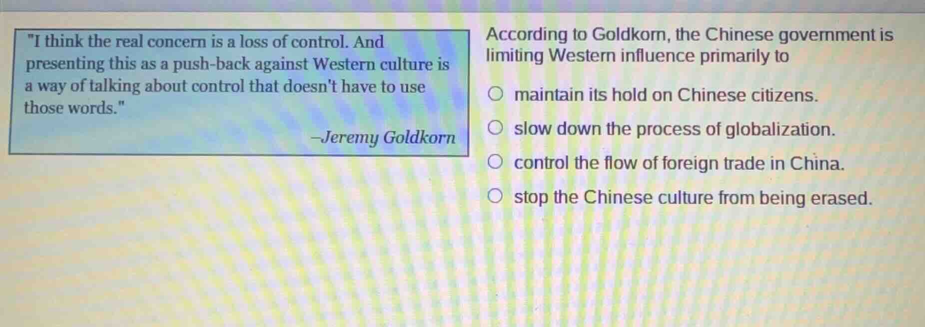 \i think the real concern is a loss of control. and presenting this as …