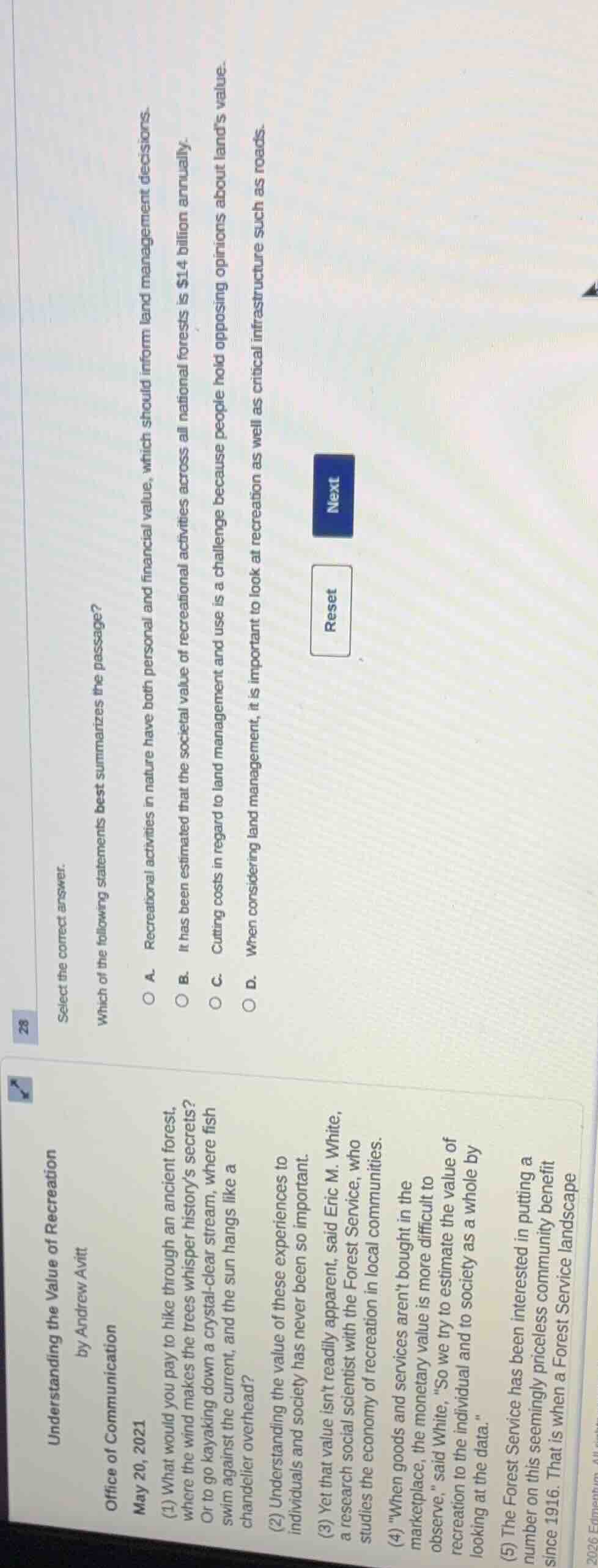 28 select the correct answer. which of the following statements best su…