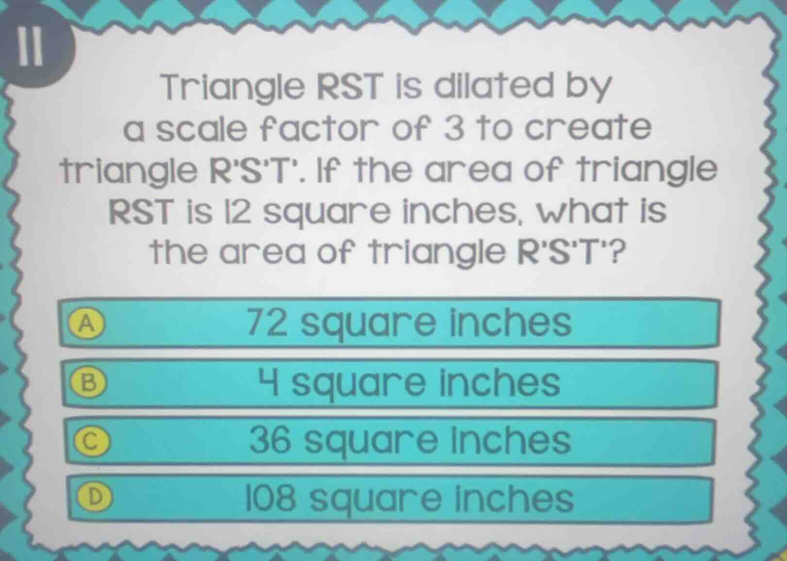 triangle rst is dilated by a scale factor of 3 to create triangle rst. …