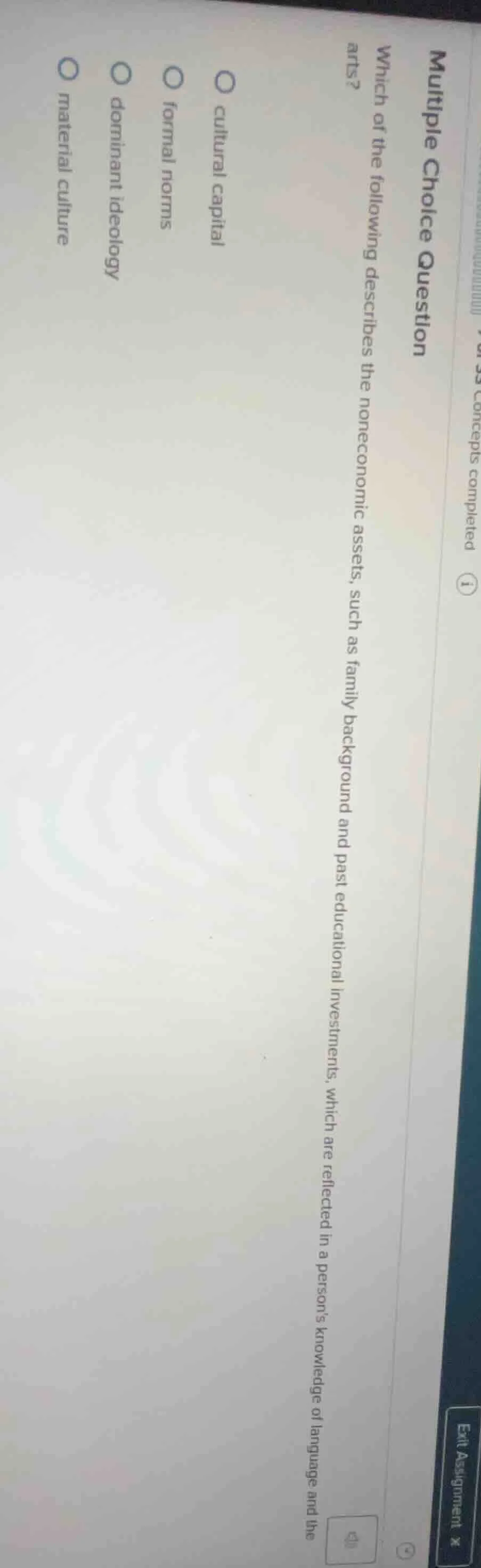 multiple choice question which of the following describes the noneconom…