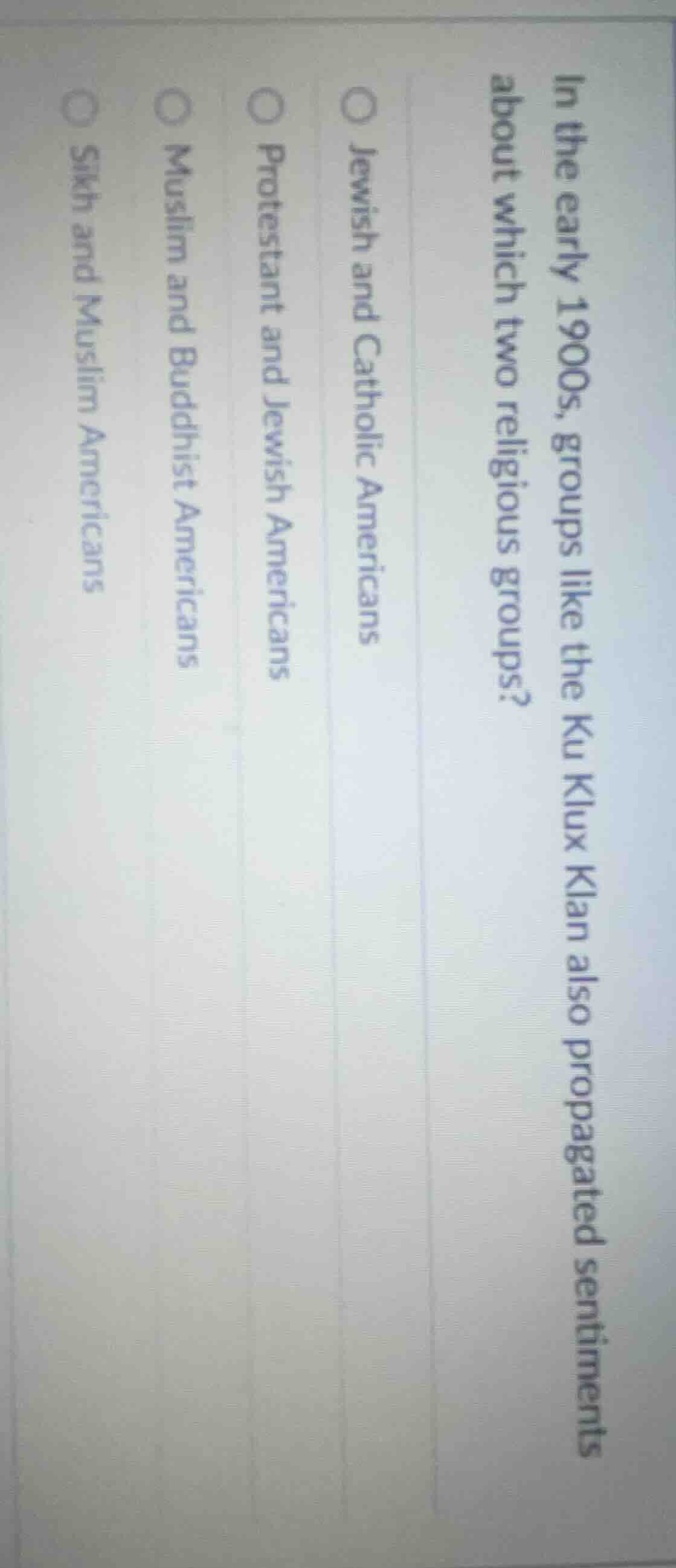 in the early 1900s, groups like the ku klux klan also propagated sentim…