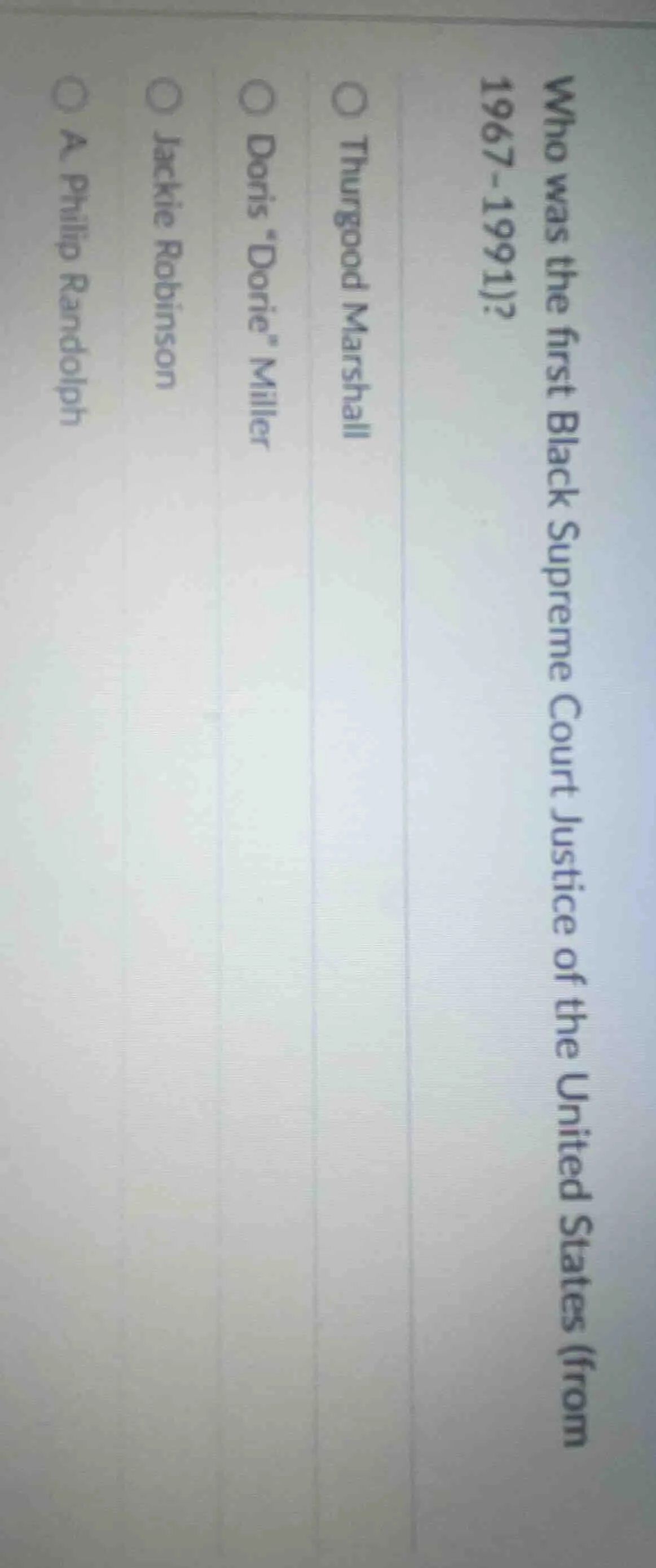 who was the first black supreme court justice of the united states (fro…