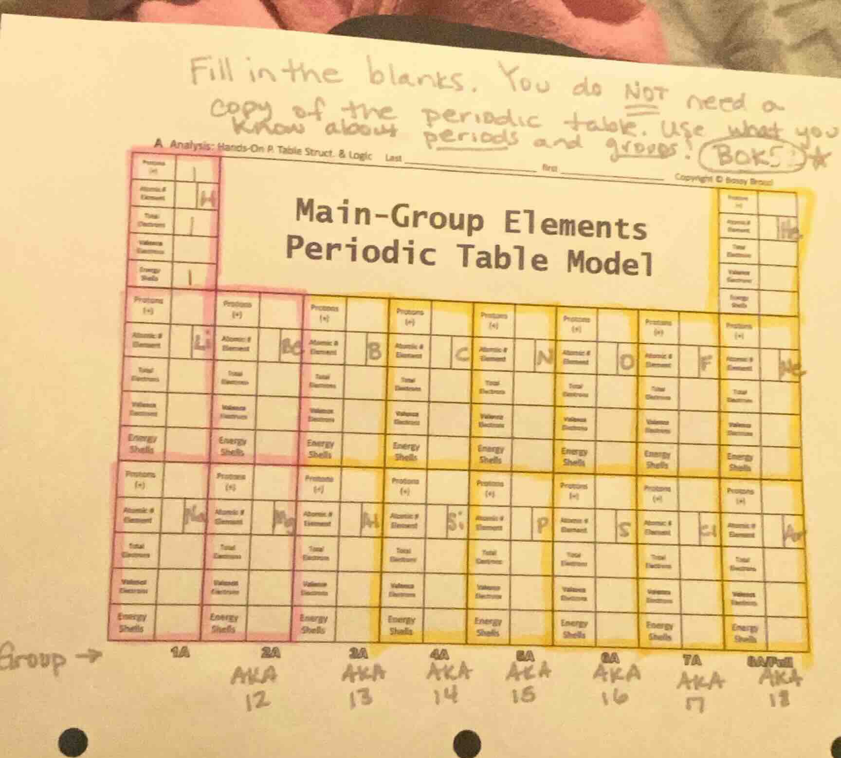 fill in the blanks. you do not need a copy of the periodic table. use w…