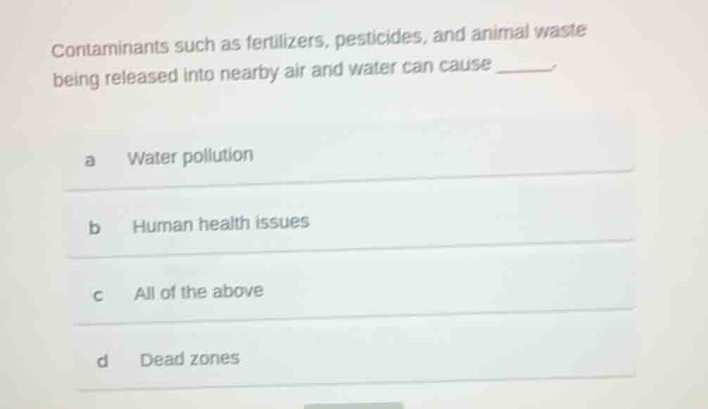 contaminants such as fertilizers, pesticides, and animal waste being re…