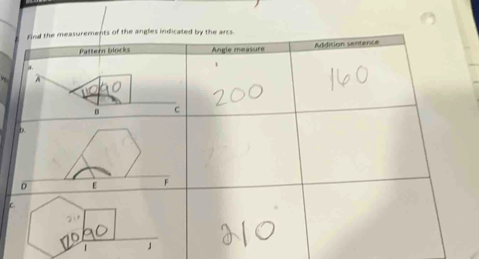 find the measurements of the angles indicated by the arcs. |pattern blo…