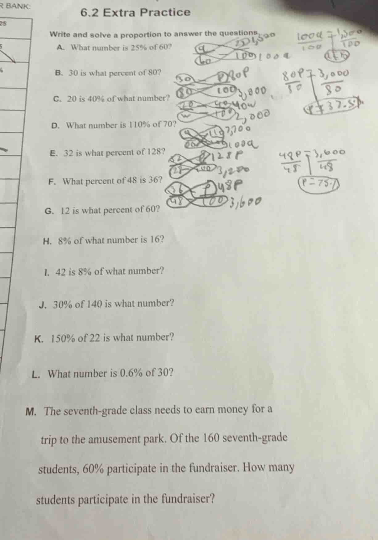 6.2 extra practice write and solve a proportion to answer the questions…