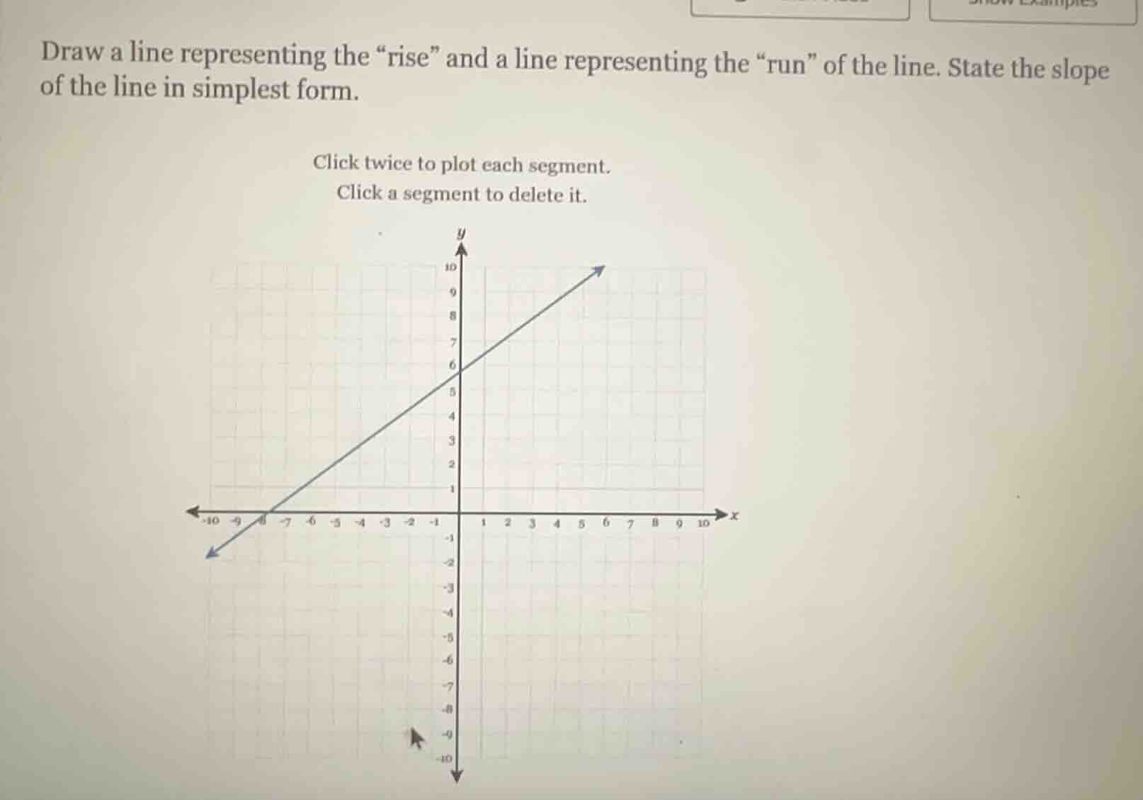 draw a line representing the “rise” and a line representing the “run” o…