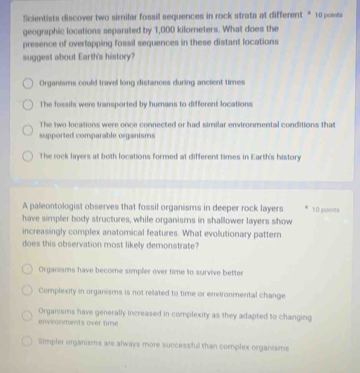 10 points scientists discover two similar fossil sequences in rock stra…