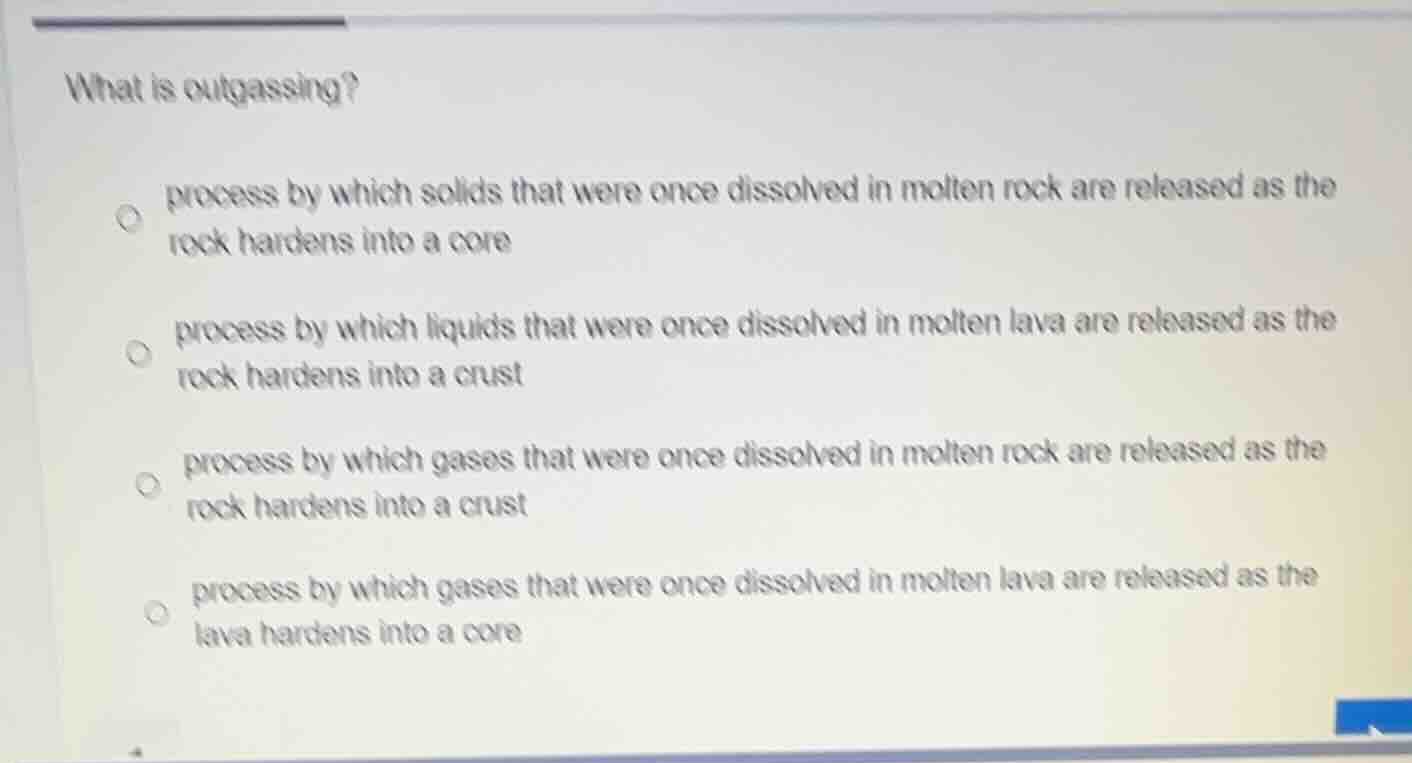 what is outgassing?process by which solids that were once dissolved in …