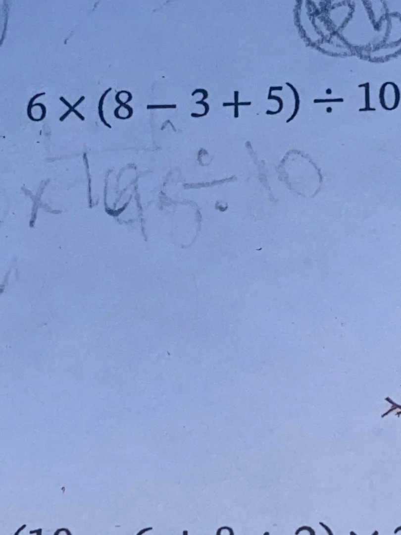 $6 \\times (8 - 3 + 5) \\div 10$