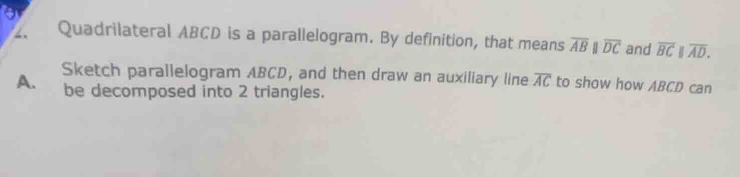 2. quadrilateral abcd is a parallelogram. by definition, that means $ov…