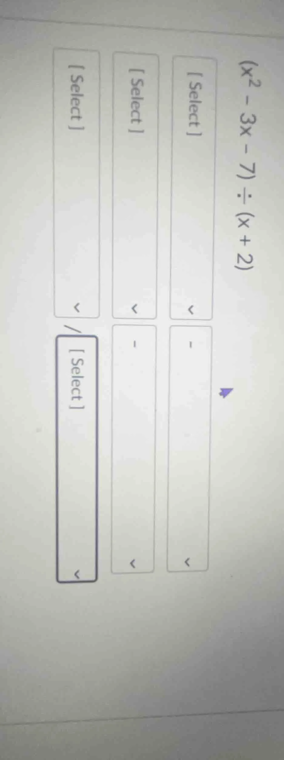 $(x^{2}-3x-7)div(x+2)$