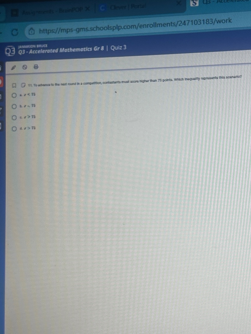 q3 - accelerated mathematics gr 8 | quiz 3 11. to advance to the next r…