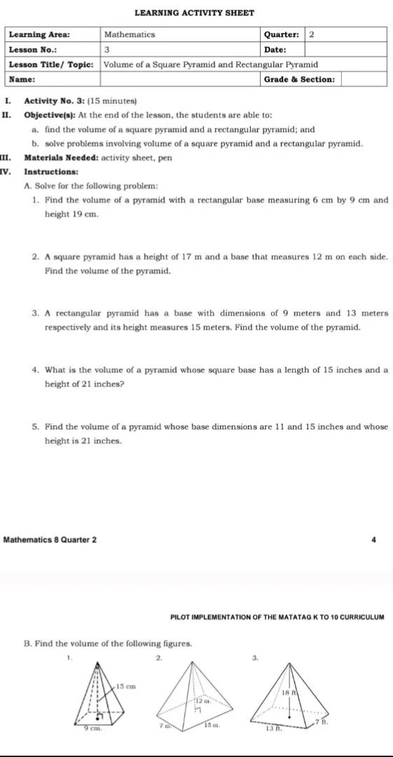 learning activity sheetlearning area: mathematicsquarter: 2lesson no.: …