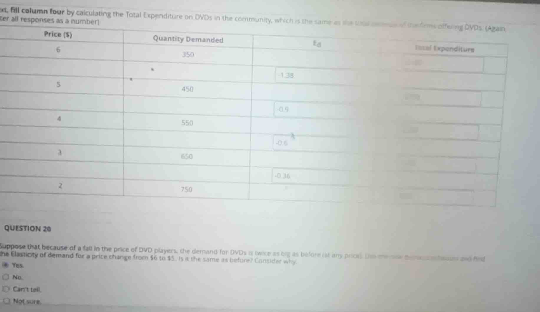 ext, fill column four by calculating the total expenditure on dvds in t…