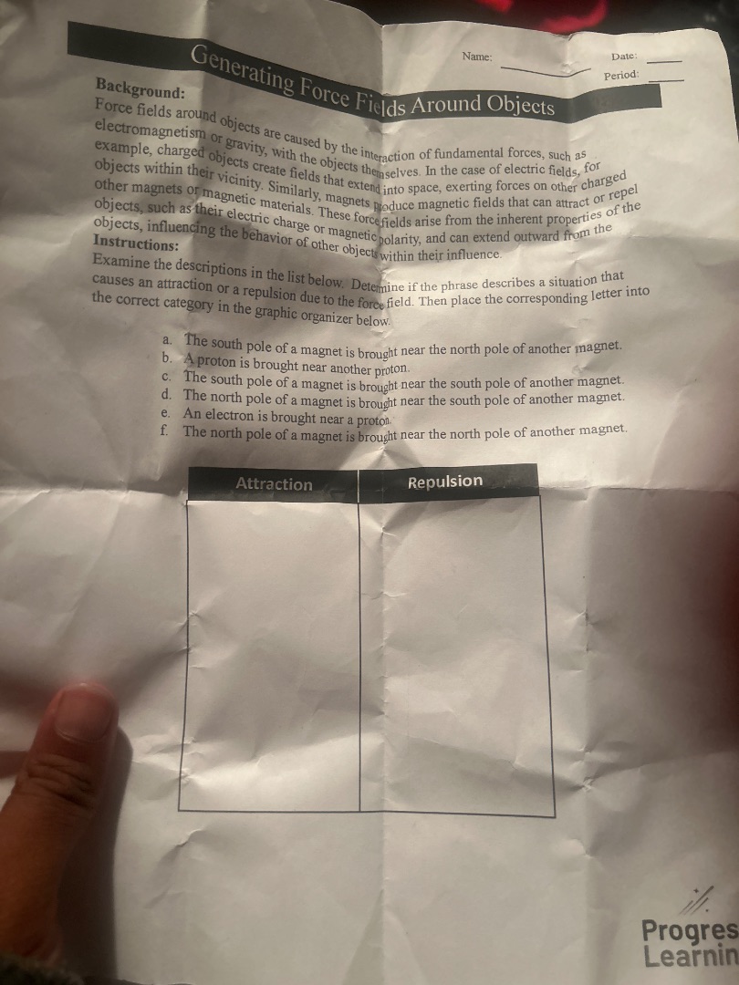 generating force fields around objects name: date: period: background: …