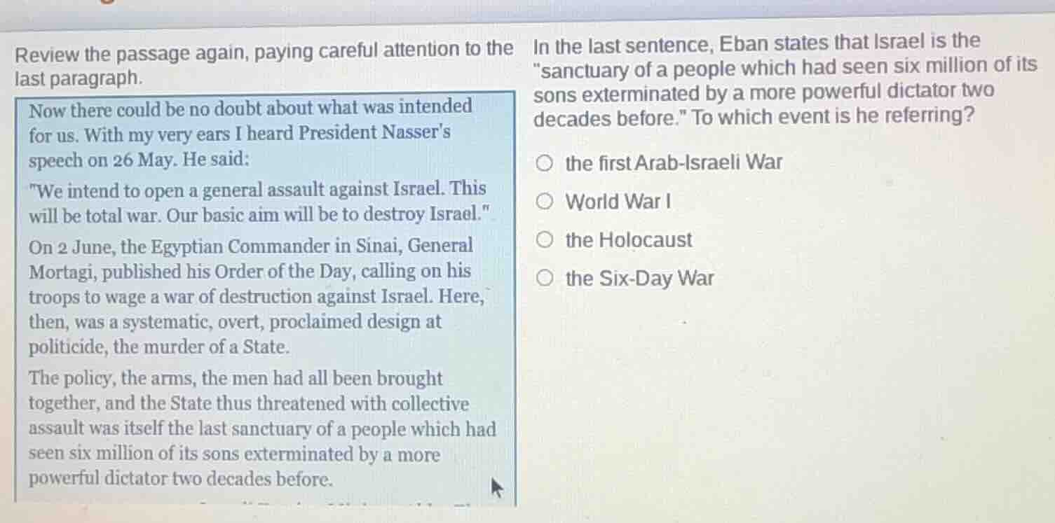 review the passage again, paying careful attention to the last paragrap…