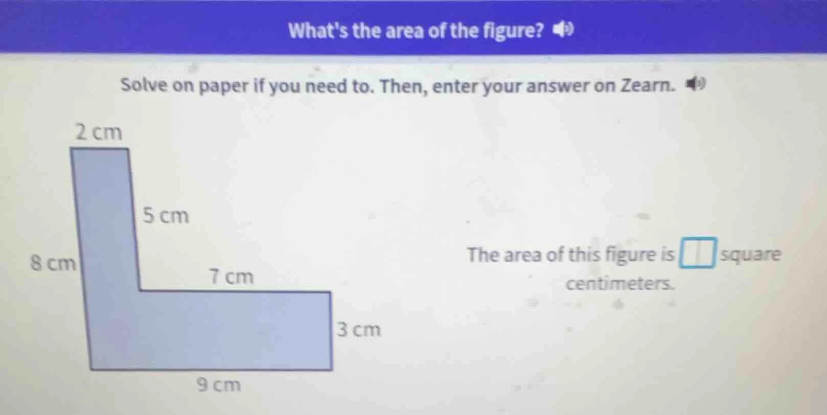 whats the area of the figure?solve on paper if you need to. then, enter…