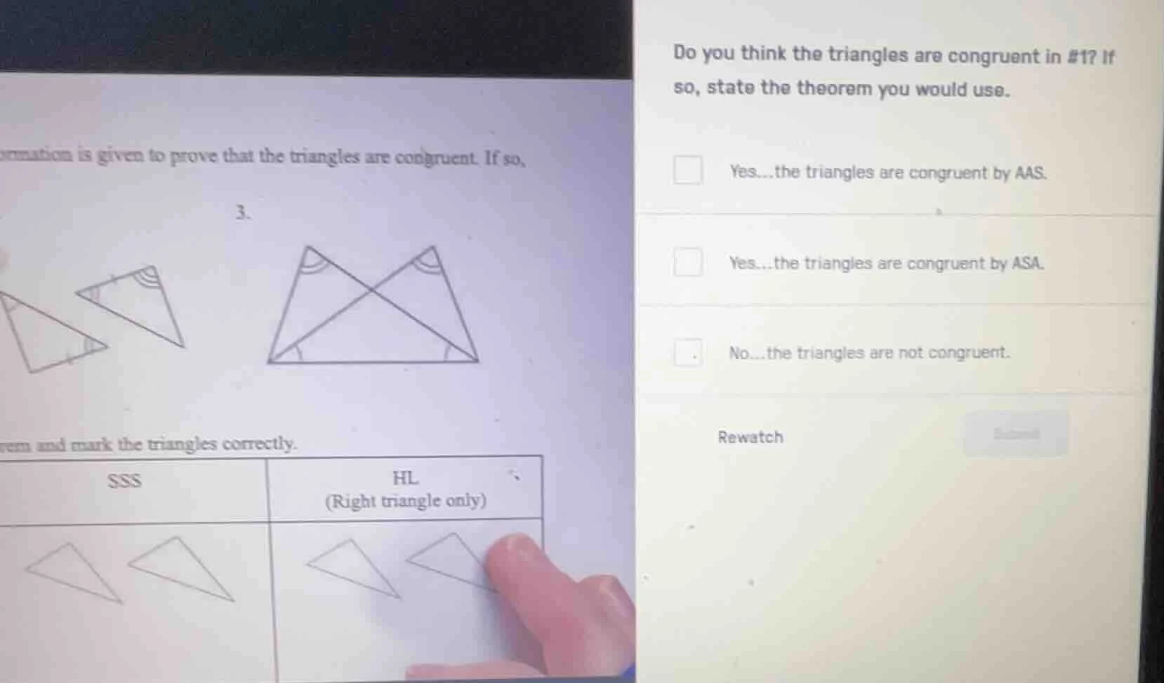 ormation is given to prove that the triangles are congruent. if so,3.re…
