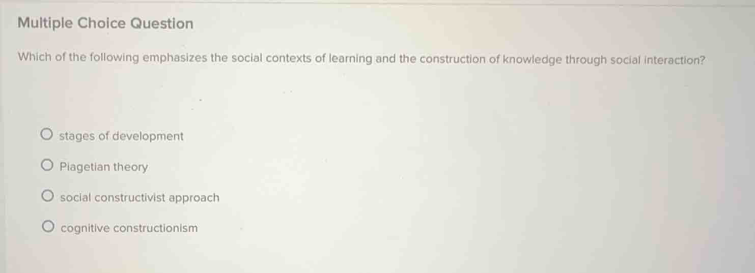 multiple choice question which of the following emphasizes the social c…