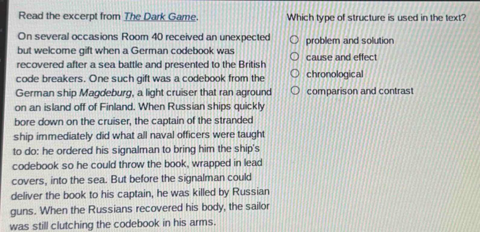 read the excerpt from the dark game. on several occasions room 40 recei…