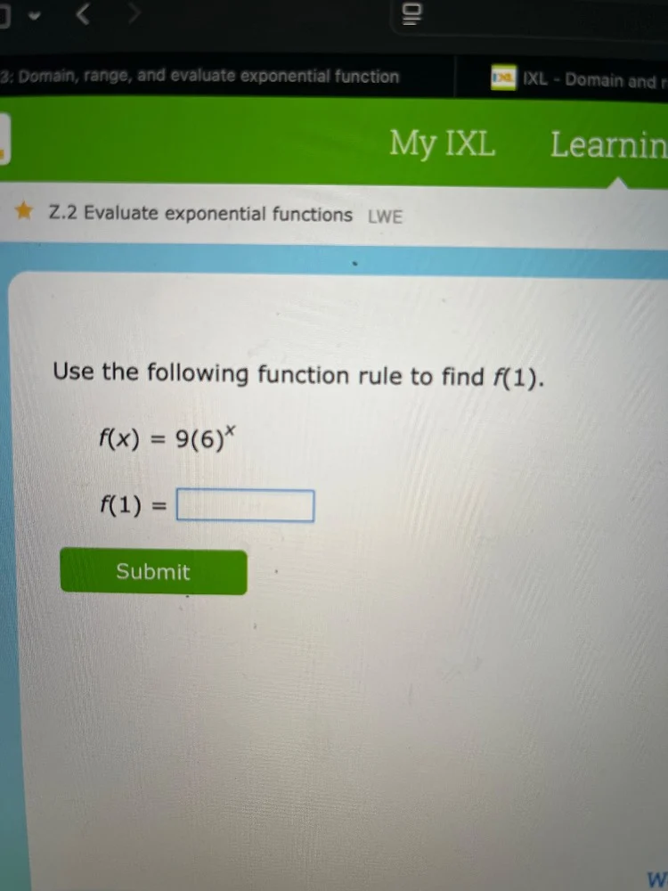 z.2 evaluate exponential functions lwe use the following function rule …