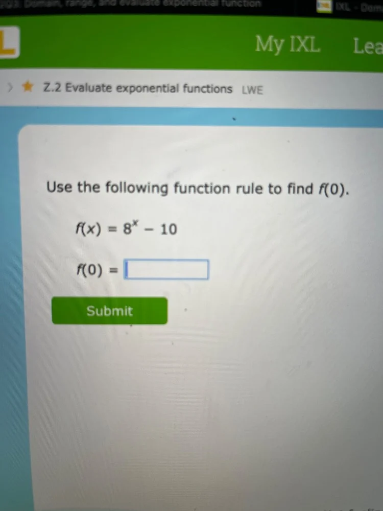 z.2 evaluate exponential functions lwe use the following function rule …