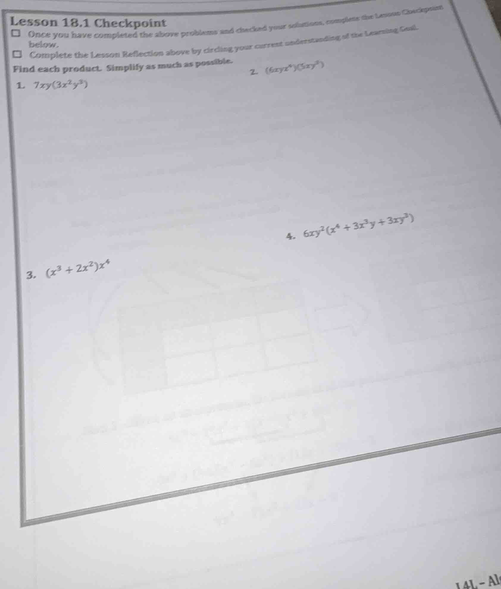 lesson 18.1 checkpoint□ once you have completed the above problems and …