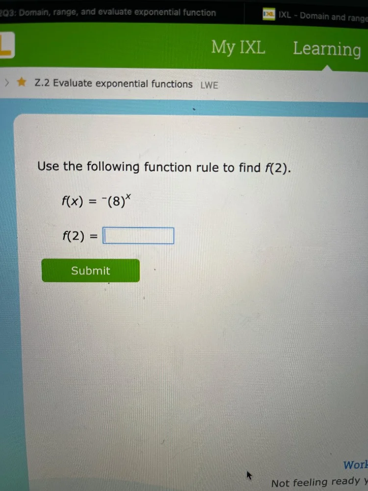 z.2 evaluate exponential functions lwe use the following function rule …