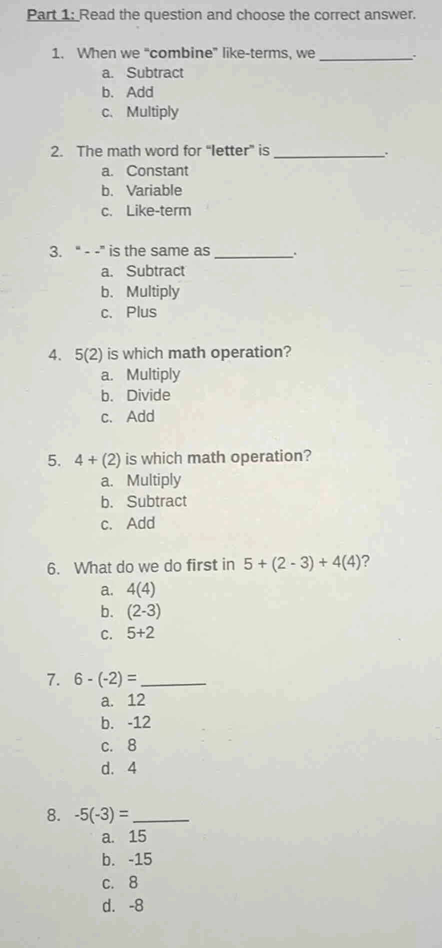 part 1: read the question and choose the correct answer. 1. when we \co…