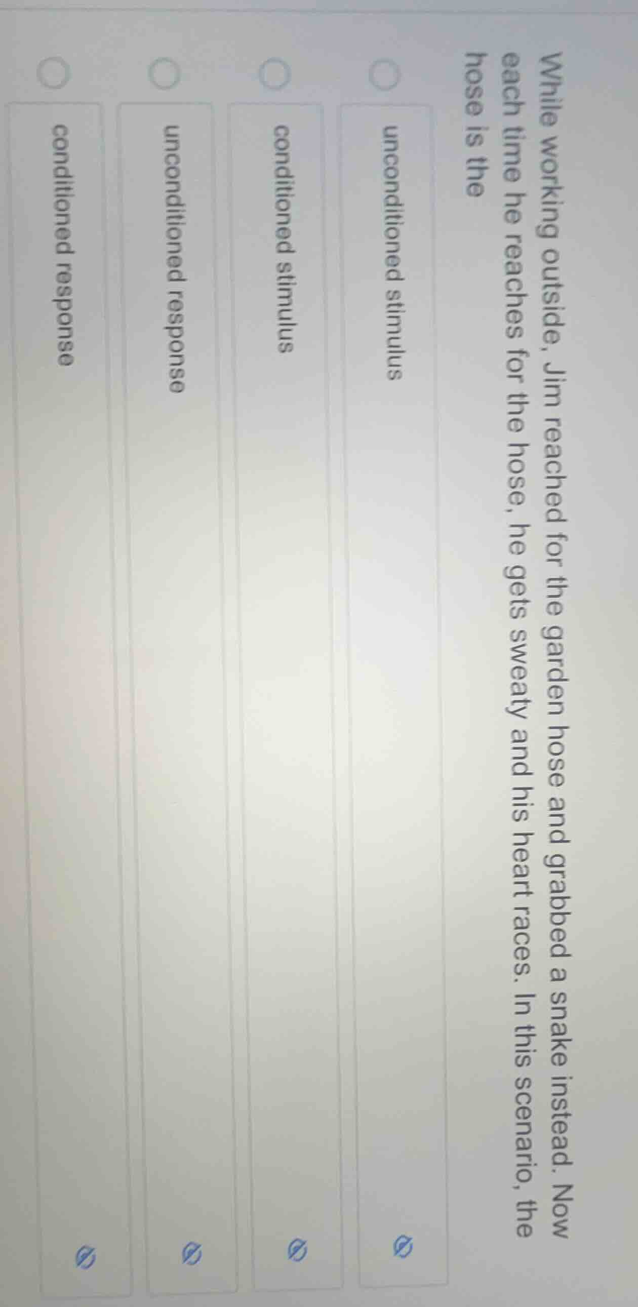 while working outside, jim reached for the garden hose and grabbed a sn…