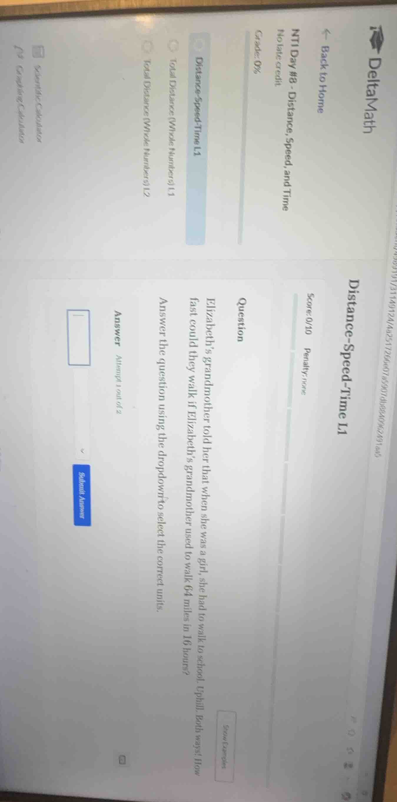 deltamath ← back to home nti day #8 - distance, speed, and time no late…