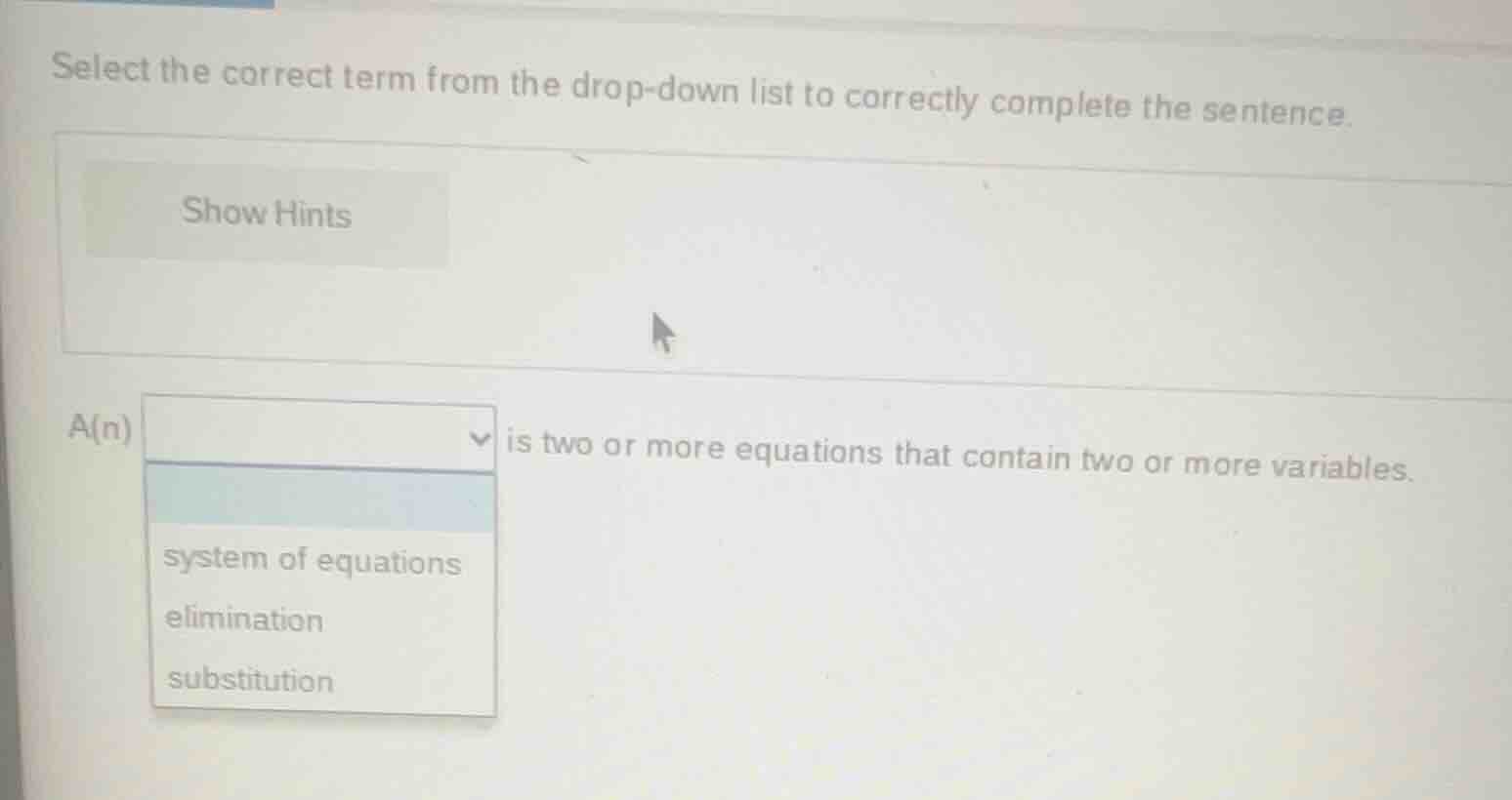 select the correct term from the drop-down list to correctly complete t…