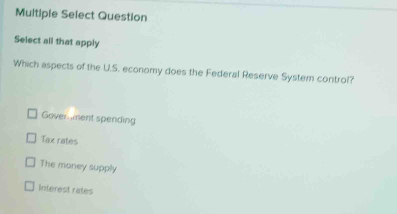 multiple select question select all that apply which aspects of the u.s…