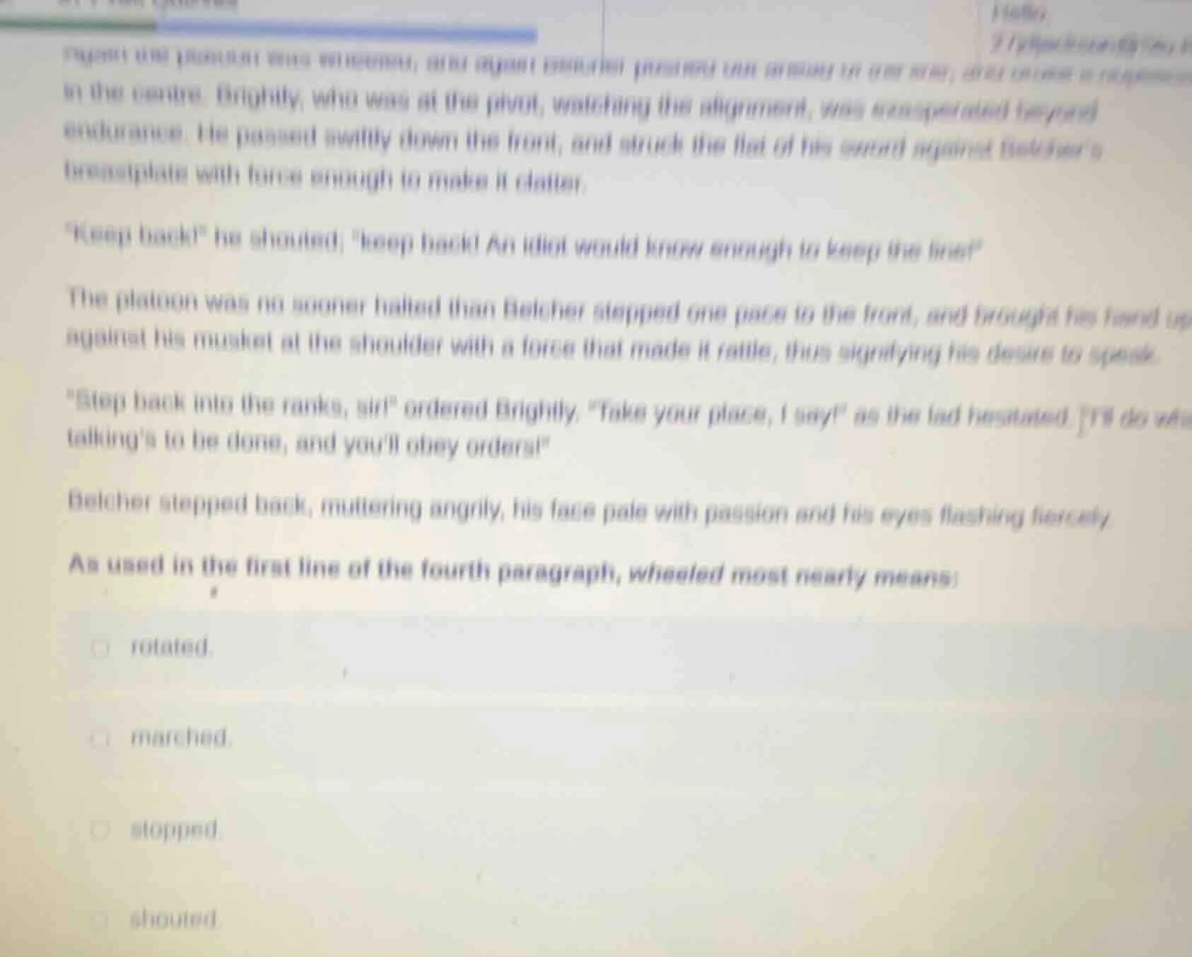 in the centre. brightly, who was at the pivot, watching the alignment, …