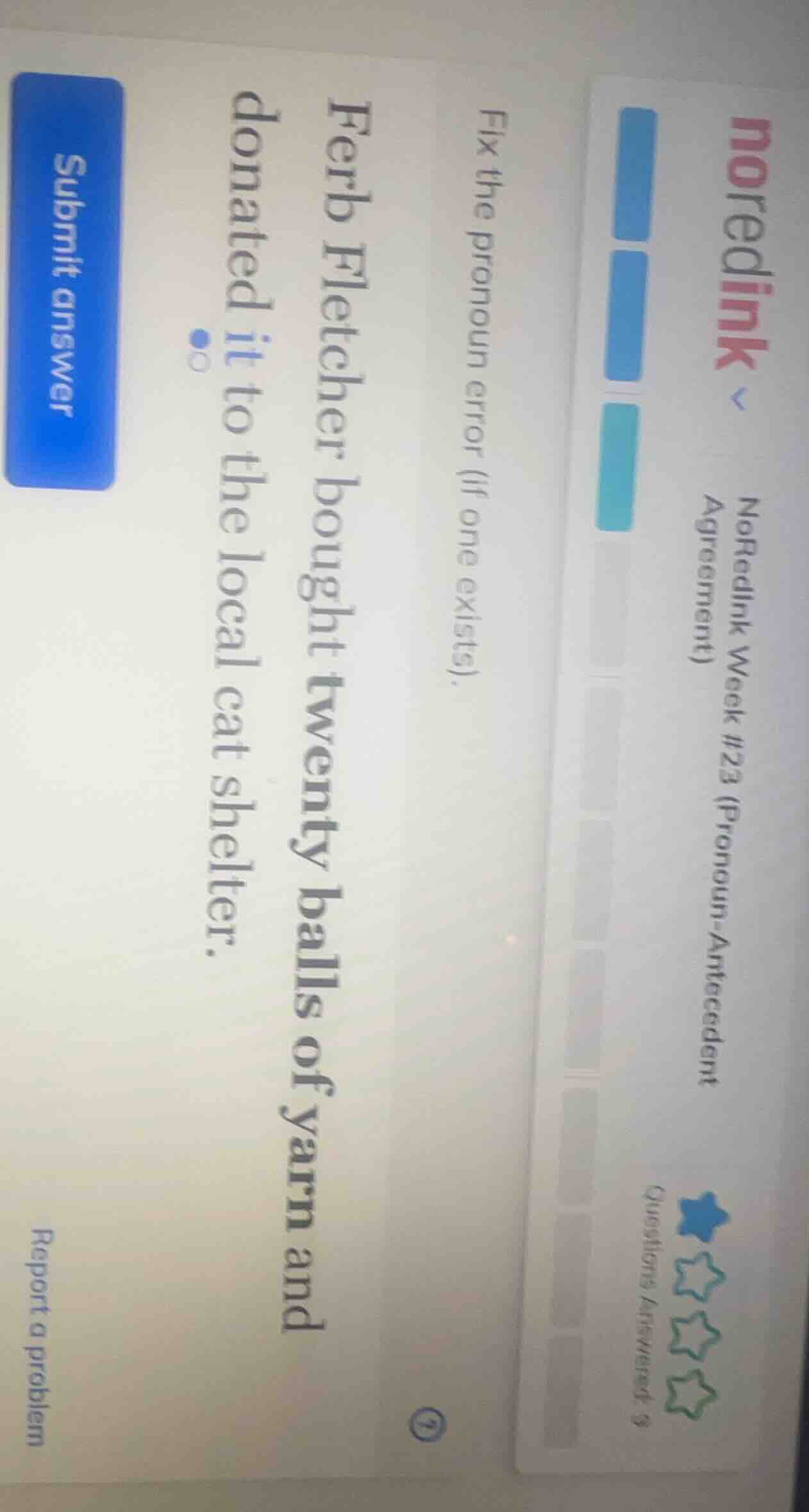 noredinknoredink week #23 (pronoun-antecedent agreement)questions answe…