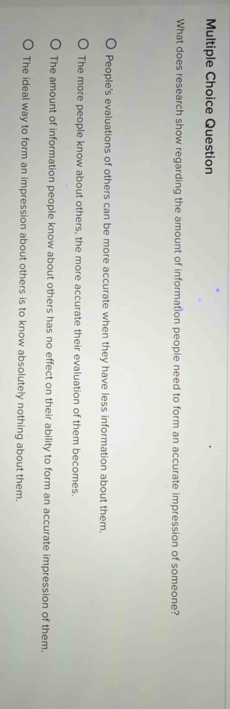 multiple choice question what does research show regarding the amount o…