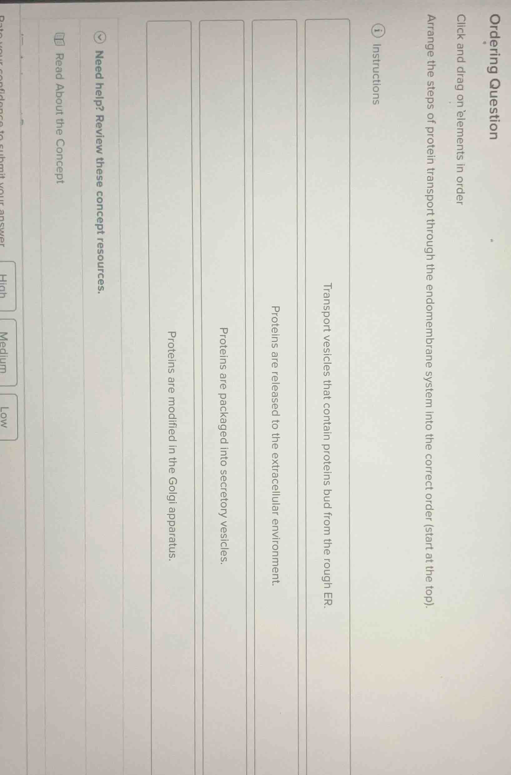 ordering question click and drag on elements in order arrange the steps…
