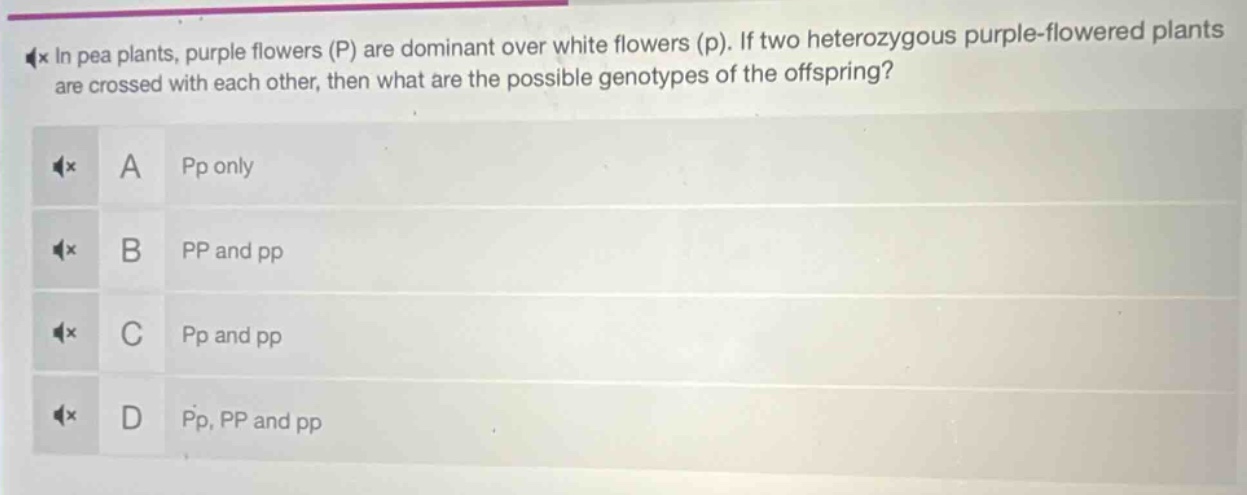 in pea plants, purple flowers (p) are dominant over white flowers (p). …