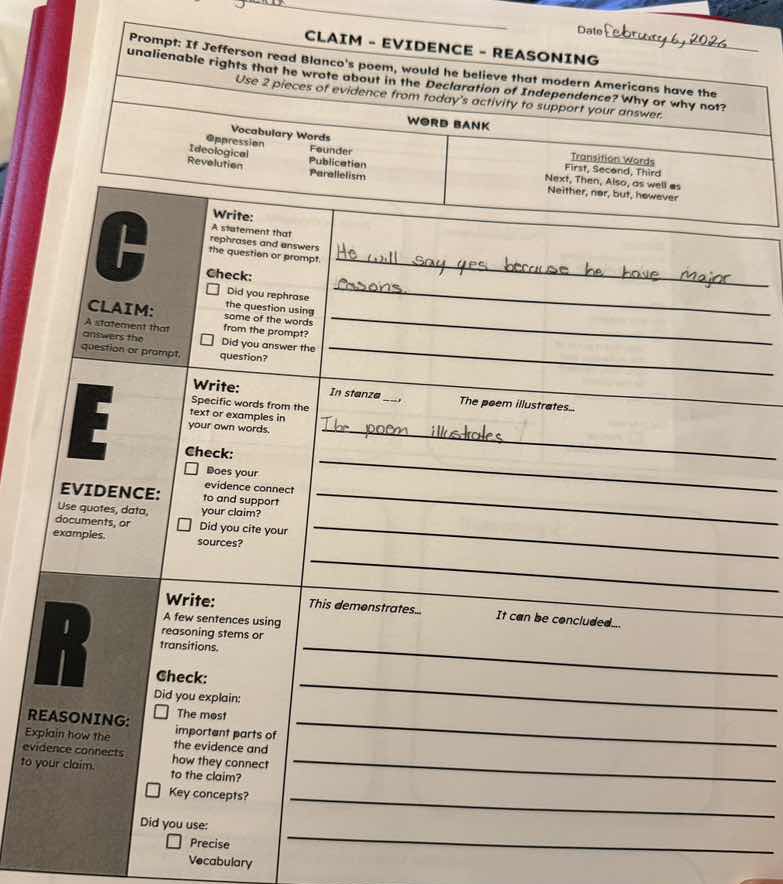date february 6, 2026 claim - evidence - reasoning prompt: if jefferson…