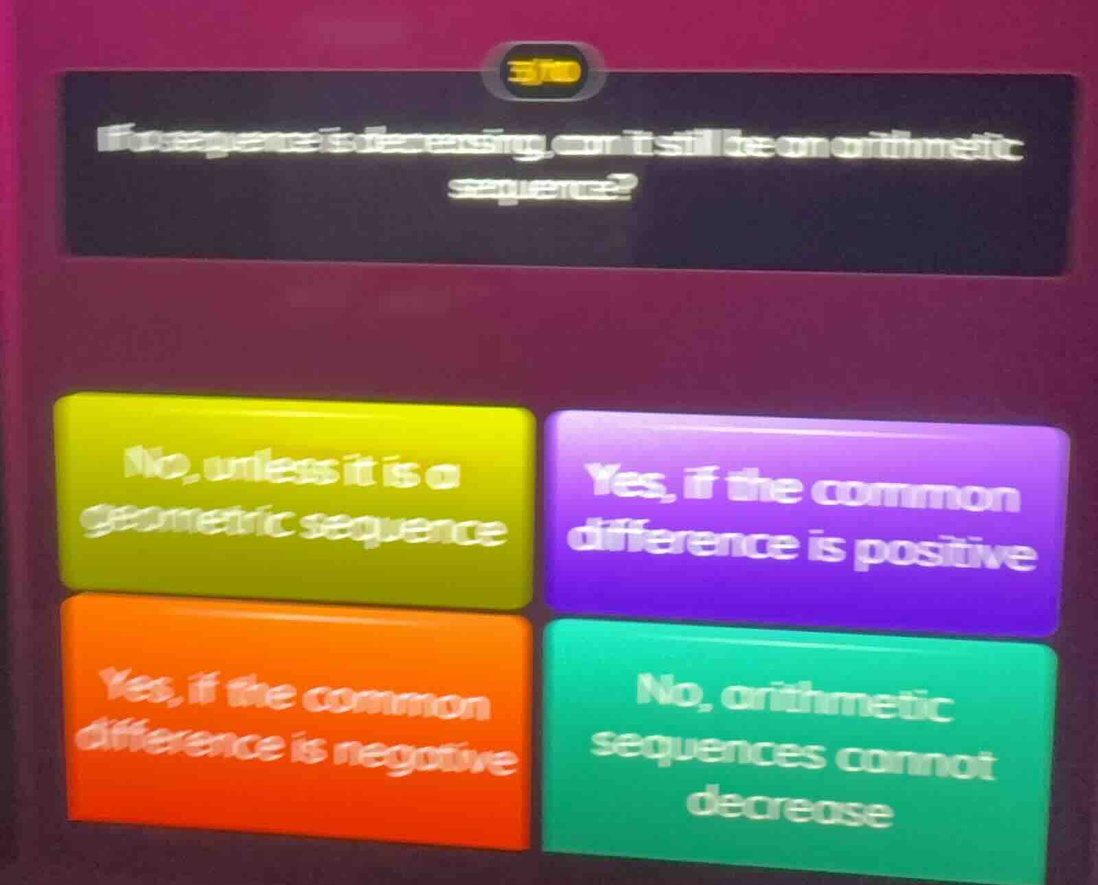 if a sequence is decreasing, can it still be an arithmetic sequence? no…